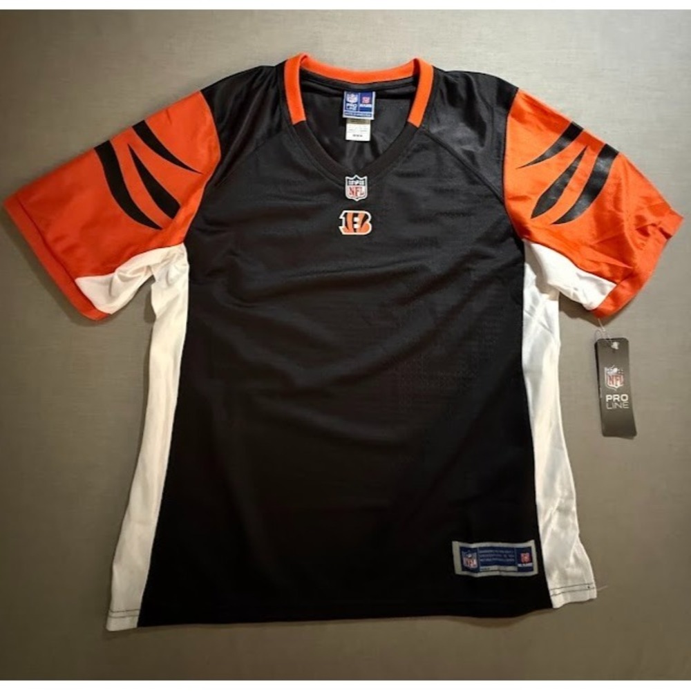 Cincinnati Bengals NFL Pro Line Jersey Womens Medium Black Blank‎ Short Sleeve.